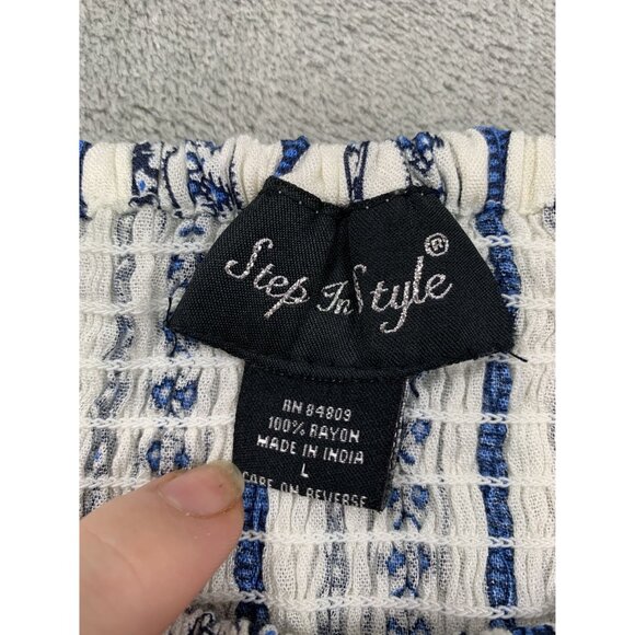 Step In Style Off-Shoulder Womens Large Top With Tassel Bell Sleeves Rayon Fairy - Picture 3 of 9